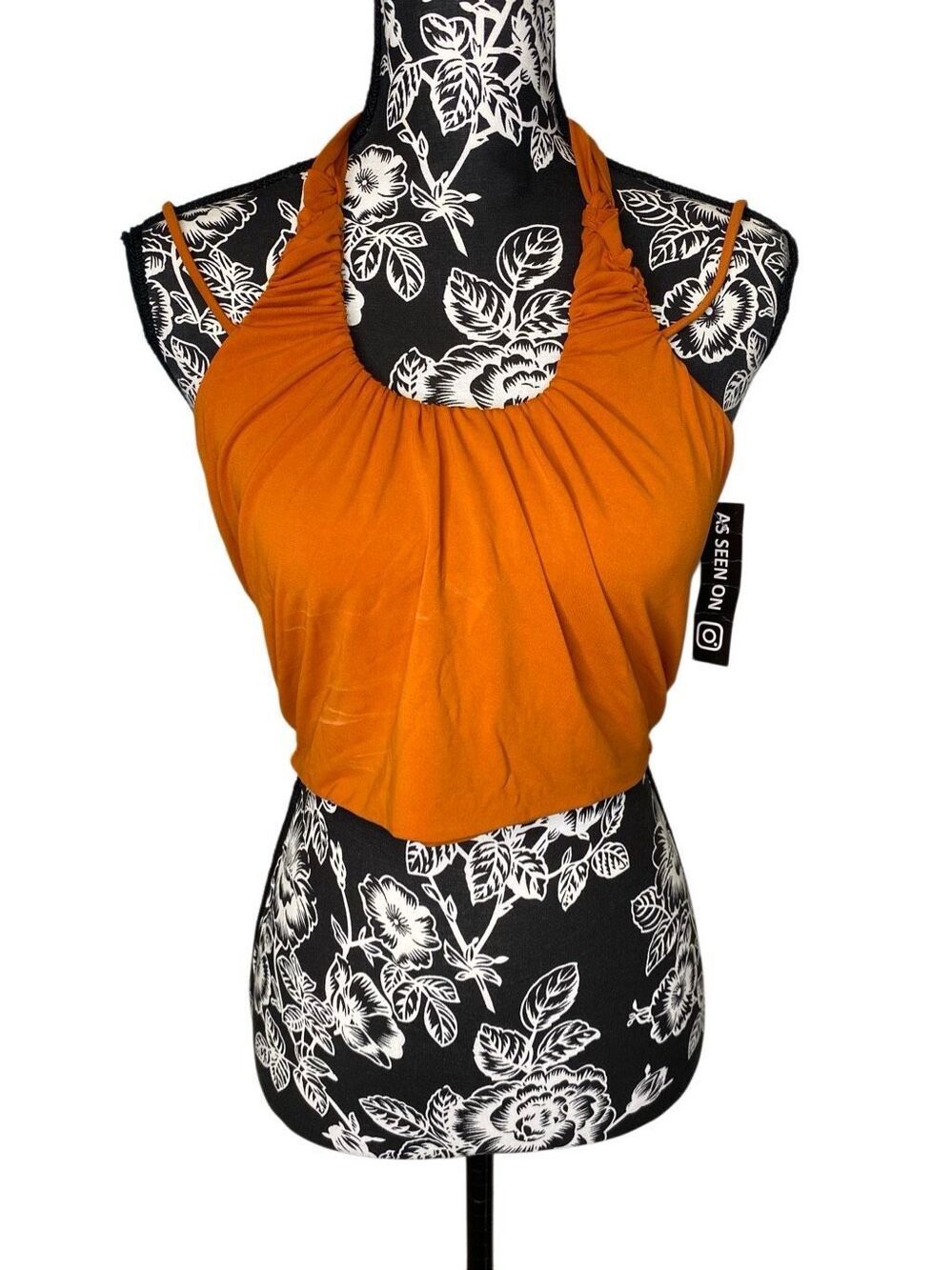 Zara Halter Crop Top Ruched Open Back Tie Stretch Sleeveless Summer Y2K Beach
